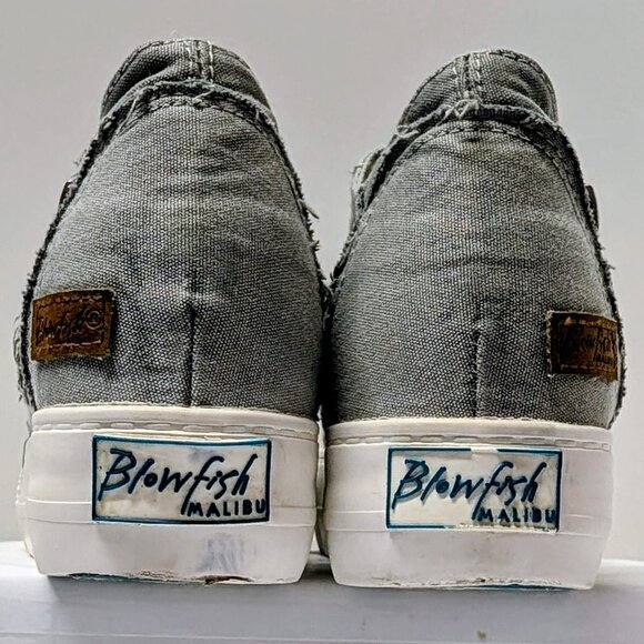 Blowfish Malibu Mamba Platform Sneaker in Sweet Gray Color Washed Canvas - Picture 13 of 16